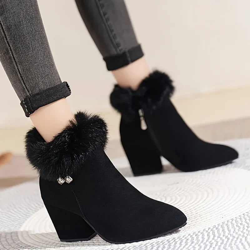 Elara Fur Ankle Boots