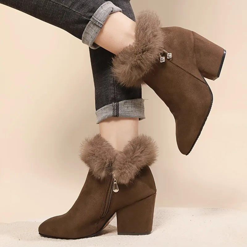 Elara Fur Ankle Boots