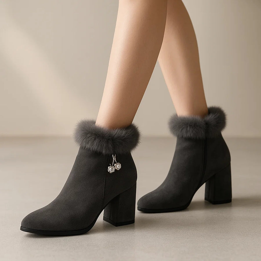 Elara Fur Ankle Boots