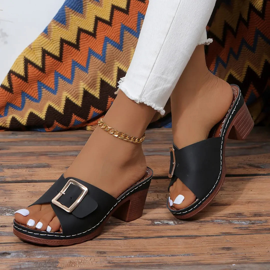Buckle Block Heels